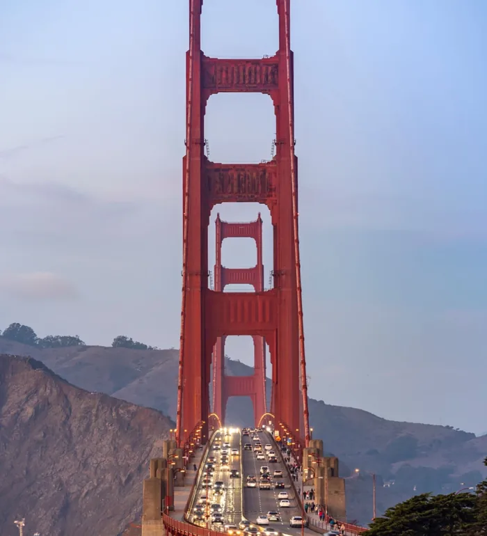 Golden Gate Bridge tower in San Francisco