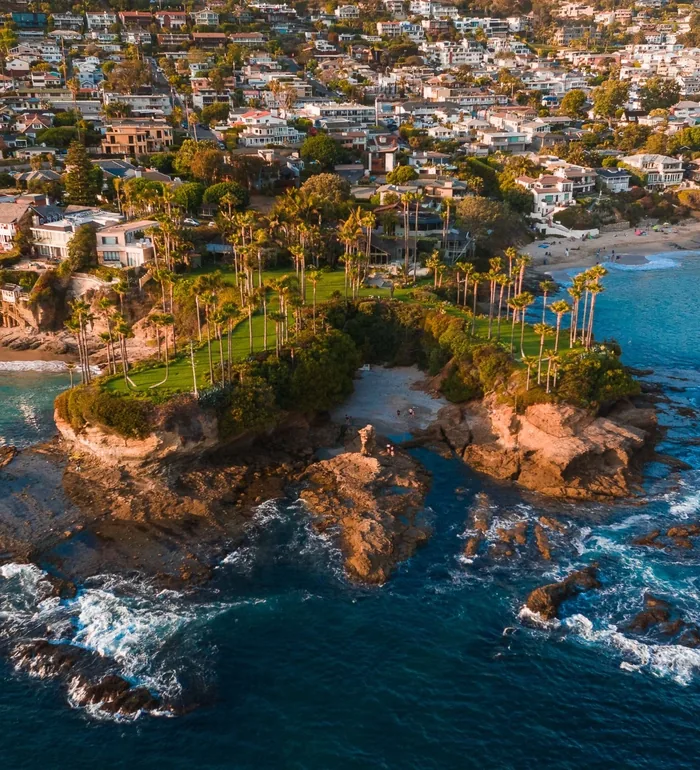 Orange County coastline from above