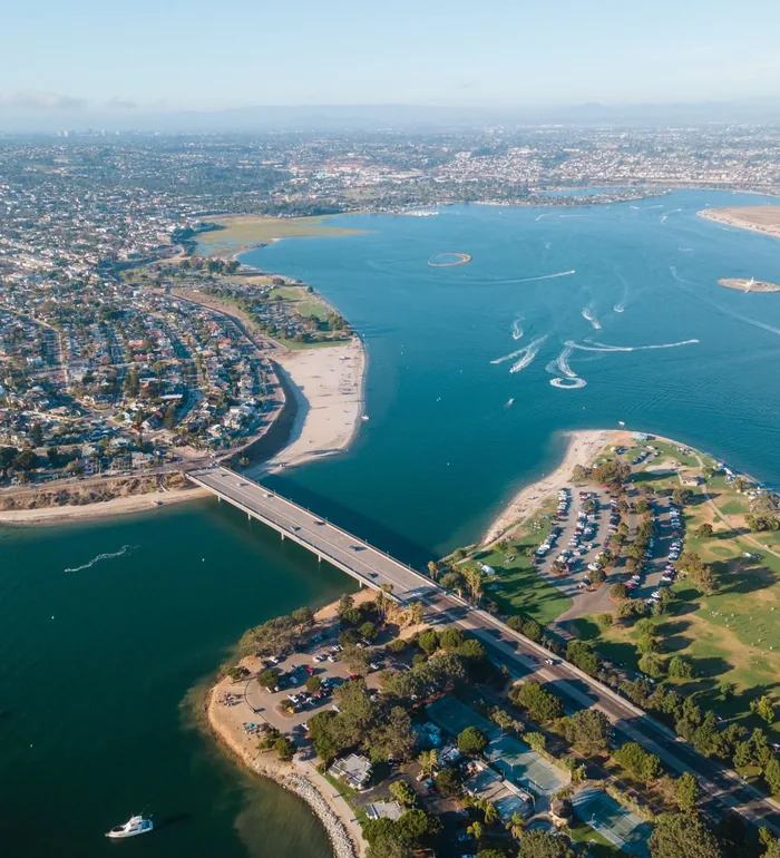 San Diego Bay and Coronado from above